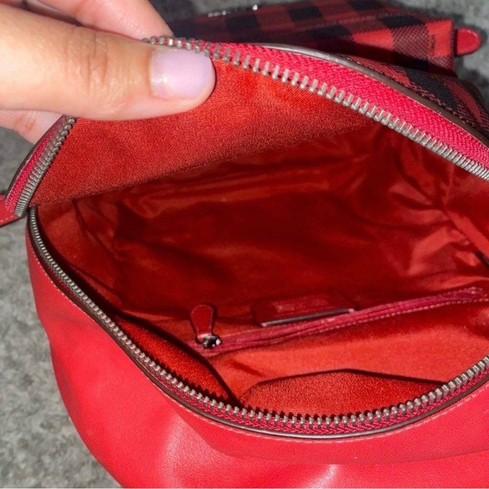 Red Checkered Coach Backpack - Picture 7 of 10